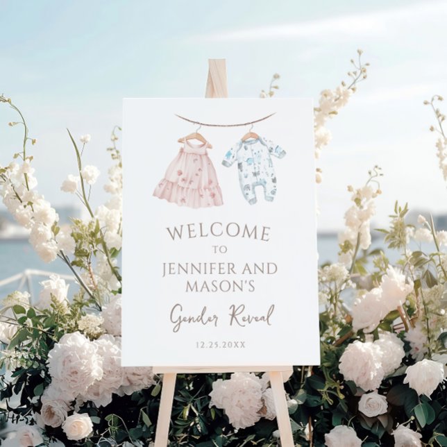 Baby Clothes Gender Reveal Welcome Sign Board (Creator Uploaded)