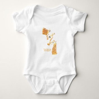 Baby Clothes Giraffe And Baby You Are My Sunshine Baby Bodysuit by Letter_Art at Zazzle