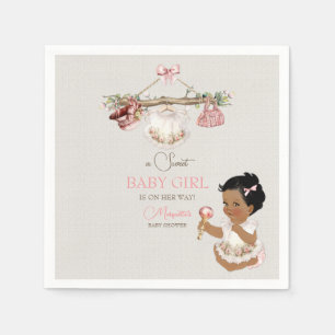Baby Clothes Girl Baby Shower Ivory Pink Napkins
