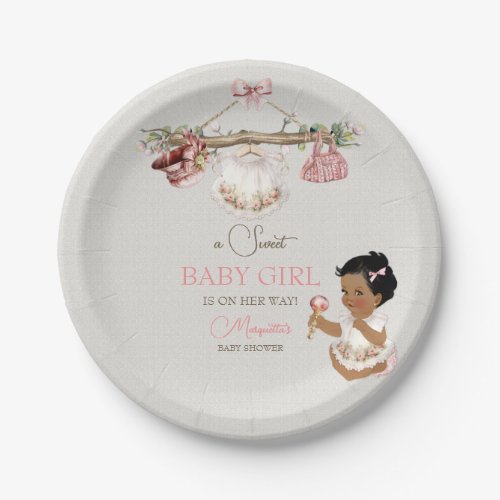 Baby Clothes Girl Baby Shower Ivory Pink Paper Plates