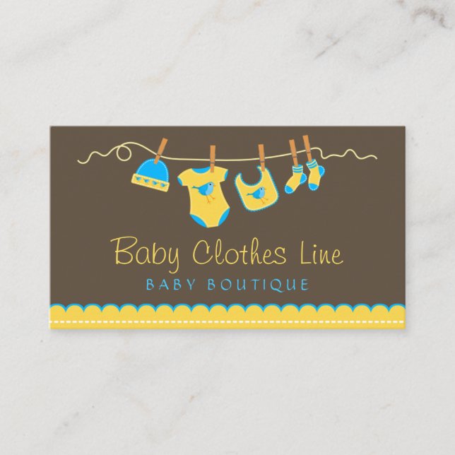 Baby Clothes Line Store Boutique Business Card (Front)