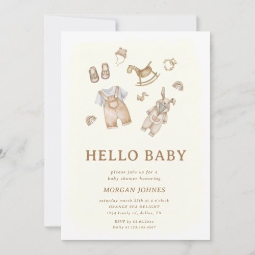 Baby Clothes Nursery baby shower invitation