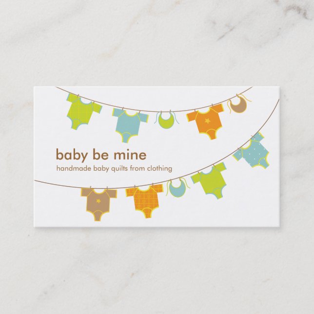 Baby Clothes on a Clothesline Business Card (Front)