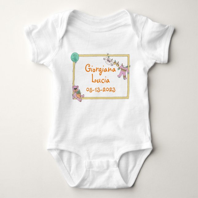 'Baby Clothes on a Line' Customizable Bodysuit (Front)