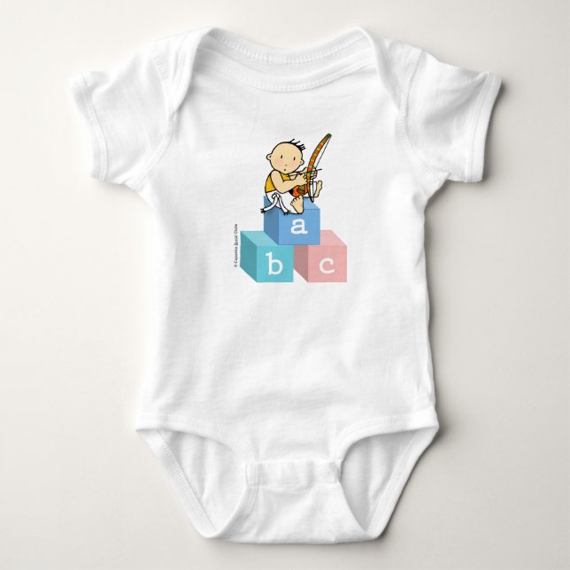 Baby clothes with a cartoon of Capoeira Baby Bodysuit (Front)