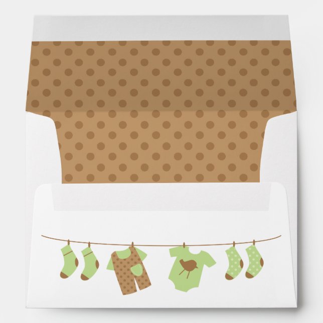 Baby Clothesline Baby Shower Envelope (Back (Bottom))