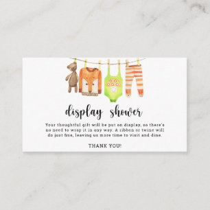 Baby clothesline - display shower enclosure card
