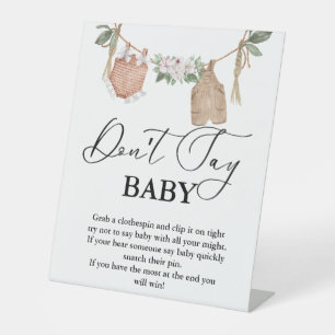 Baby Clothesline don't say baby' party sign