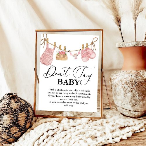Baby Clothesline dont say baby party sign