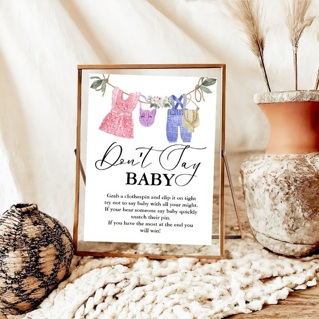 Baby Clothesline don't say baby' party sign (Creator Uploaded)