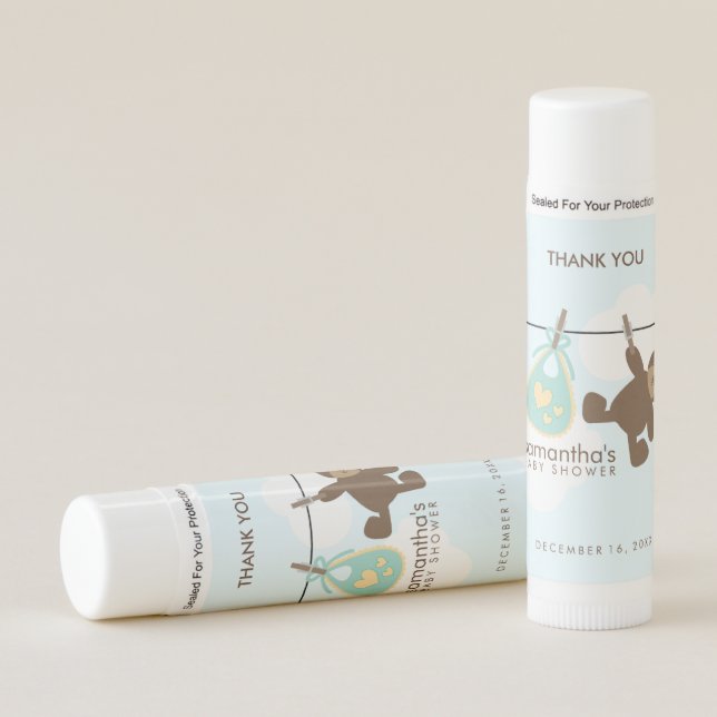 Baby Clothesline Gender Neutral Baby Shower Lip Balm (Front)