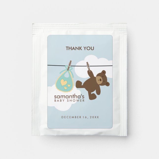 Baby Clothesline Gender Neutral Baby Shower Tea Bag Drink Mix (Front)