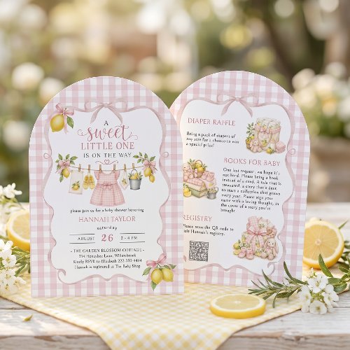 Baby Clothesline Lemon Baby Shower Invitation