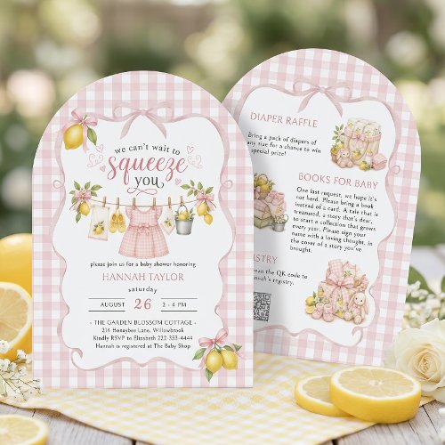 Baby Clothesline Lemon Squeeze Baby Shower Invitation
