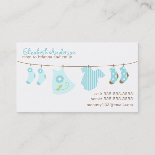 Baby Clothesline Mommy Calling Cards