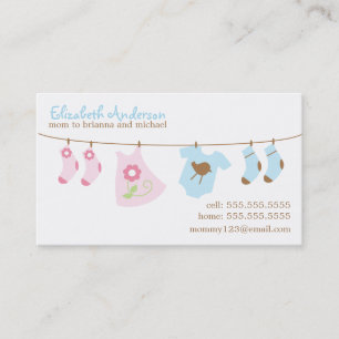 Baby Clothesline Mommy Calling Cards