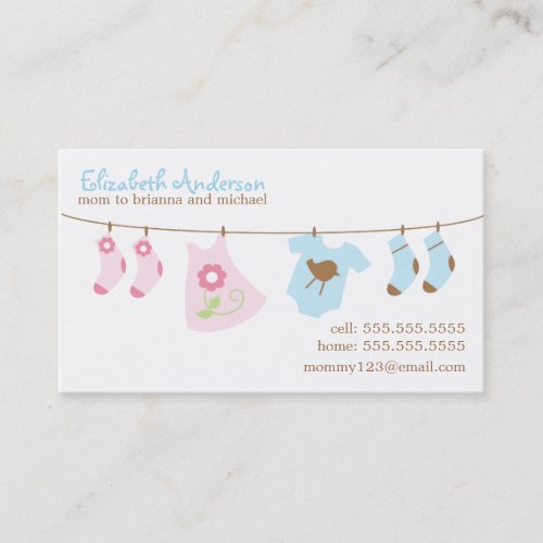 Baby Clothesline Mommy Calling Cards