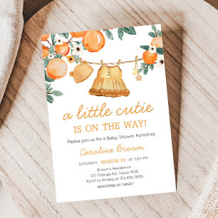 Baby Clothesline Orange Fruit Baby Shower Invitation