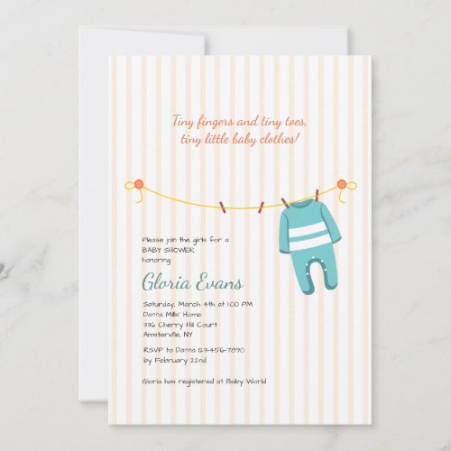 Baby Clothesline Shower Invitation