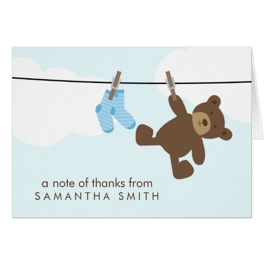 Baby Clothesline Thank You Notes {blue}
