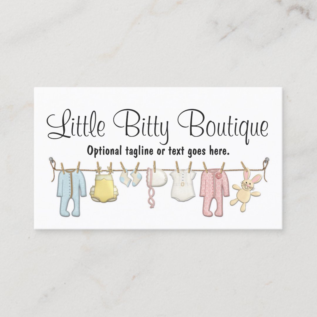 Baby Clothing Clothesline Boutique Social Media Business Card Zazzle
