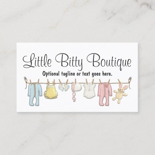 Baby Clothing Clothesline Boutique Social Media Business Card