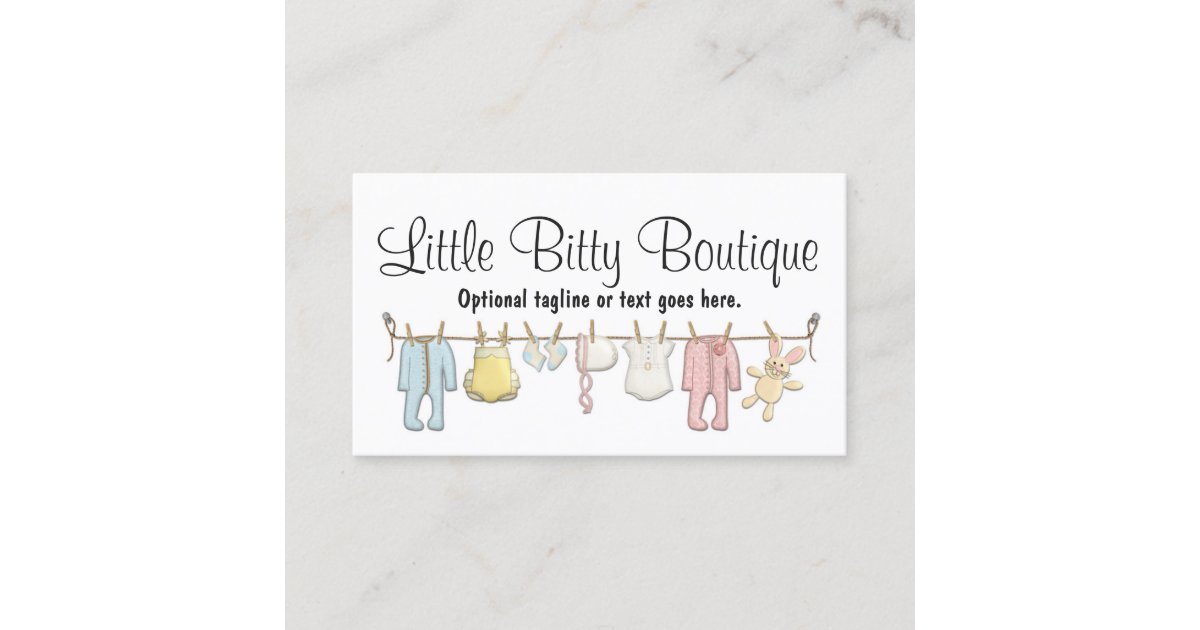 Baby Clothing Clothesline Boutique Social Media Business Card