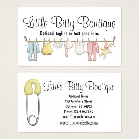 Baby Clothing Clothesline Infants Sewing Boutique Business Card