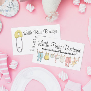Baby Clothing Clothesline Infants Sewing Boutique Business Card