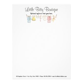 Baby Clothing Clothesline Infants Sewing Boutique Letterhead