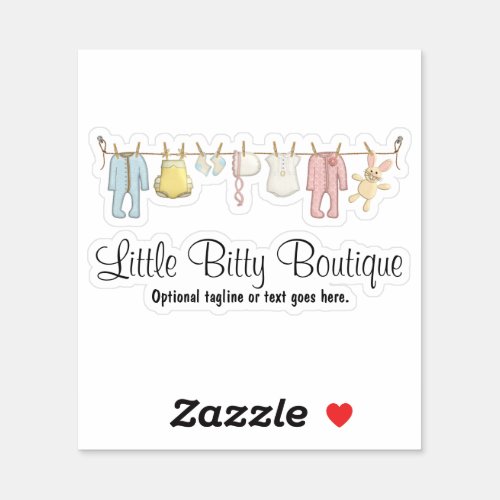 Baby Clothing Clothesline Infants Sewing Name Logo Sticker