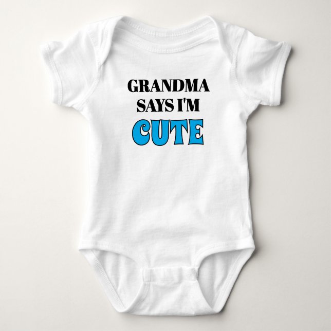 Baby Clothing for Grandson from Grandma, Cute  Baby Bodysuit (Front)