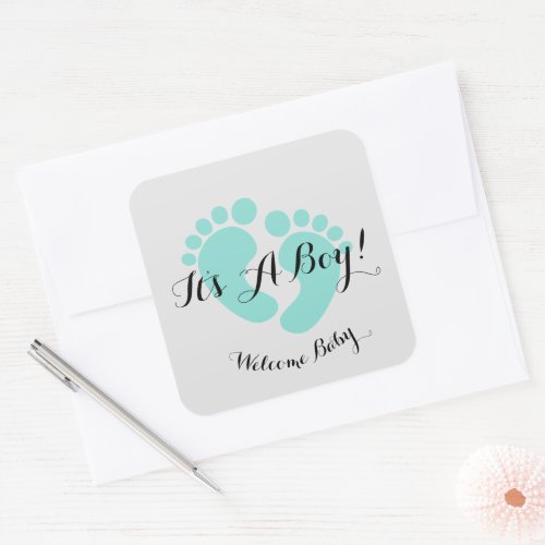 BABY  CO Its A Boy Baby Shower Sprinkle Party Square Sticker