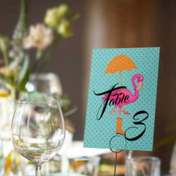 Baby & Co Lets Flamingo Shower Party Table Number by Ohhhhilovethat at Zazzle