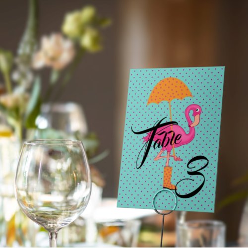 BABY  CO Lets Flamingo Shower Party Table Number