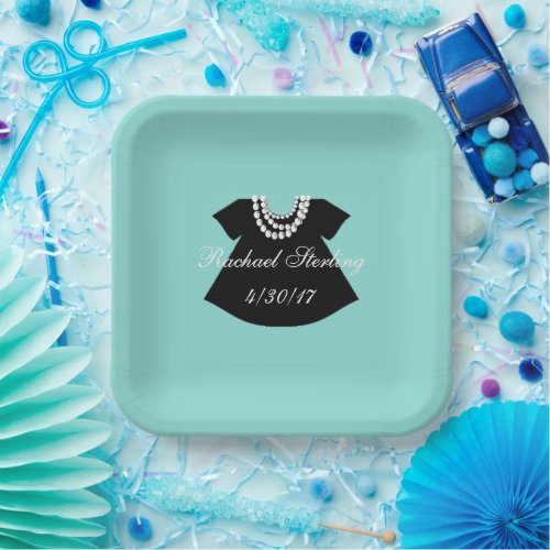 BABY  CO Little Black Dress Shower Party Paper Plates