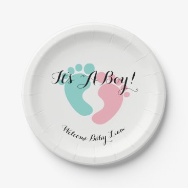 BABY & CO Pink And Blue Baby Reveal Party Plates BABY & CO Pink And Blue Baby Reveal Party Plates