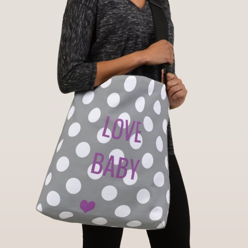 BABY  CO Purple  Gray Baby Toys Shower Tote Bag