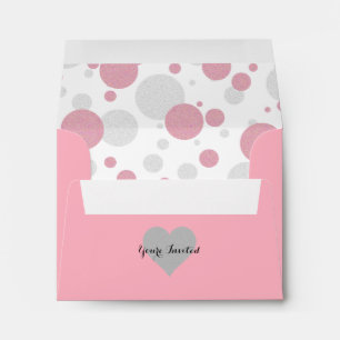 BABY & CO Silver & Pink Girl Polka Dots Envelope