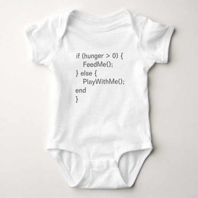 Baby Code - Hungry & Play Baby Bodysuit (Front)