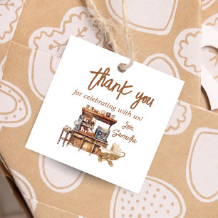 Baby Coffee Baby Shower Square Favor Tags