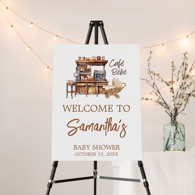 Baby Coffee Baby Shower Welcome Sign (In Situ (Stand))