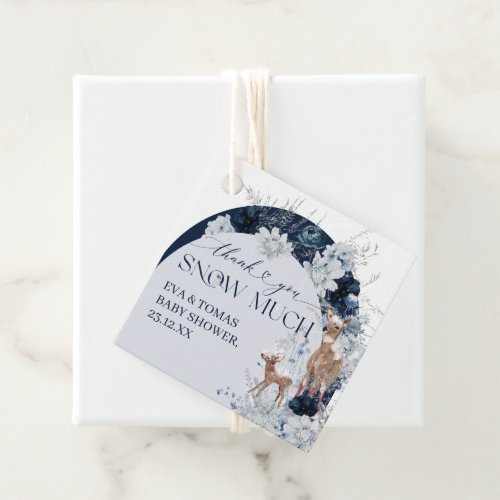 Baby cold outside Winter Floral Deer Baby Shower Favor Tags