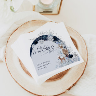 Baby cold outside Winter Floral Deer Baby Shower Napkins