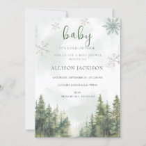 Baby  Cold Outside Winter Mountain Baby Shower  Invitation