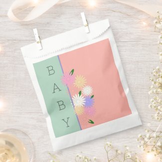 Baby Colorful Daisies on Soft Peach & Jungle Mist