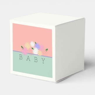 Baby Colorful Daisies on Soft Peach & Jungle Mist