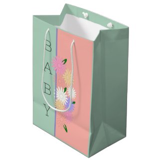 Baby Colorful Daisies on Soft Peach & Jungle Mist