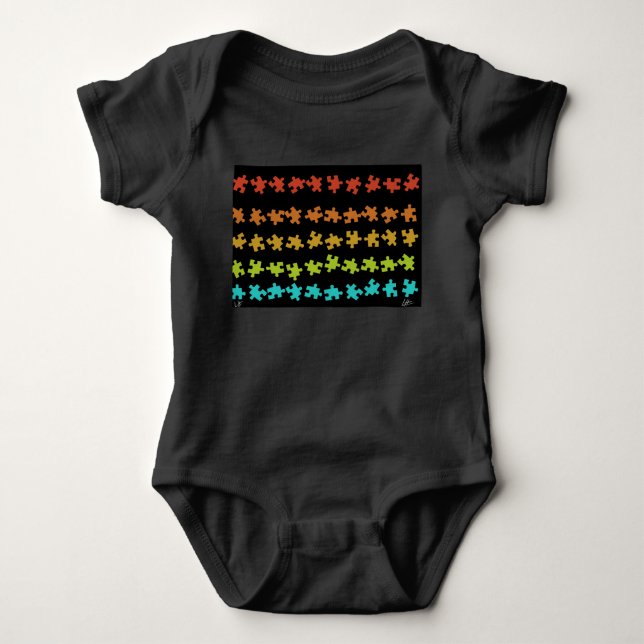 Baby Colorful Puzzles  Baby Bodysuit (Front)