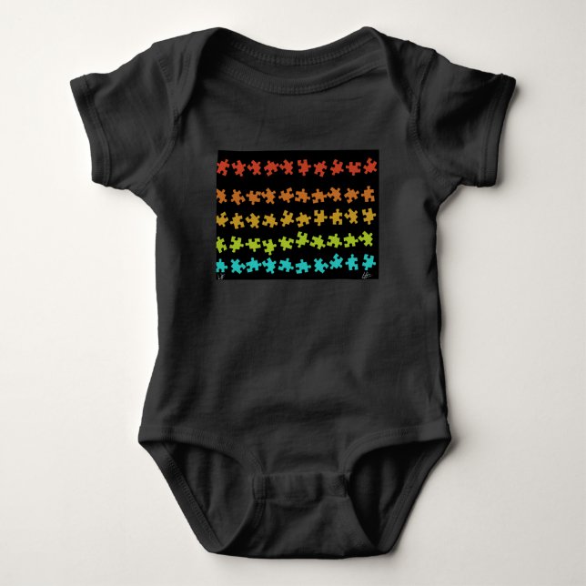 Baby Colorful Puzzles  Bodysuit (Front)